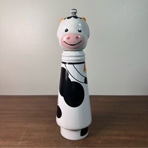 Vintage Kamenstein Cow Ceramic Pepper Grinder Pepper Mill Carbon Steel Mechanism